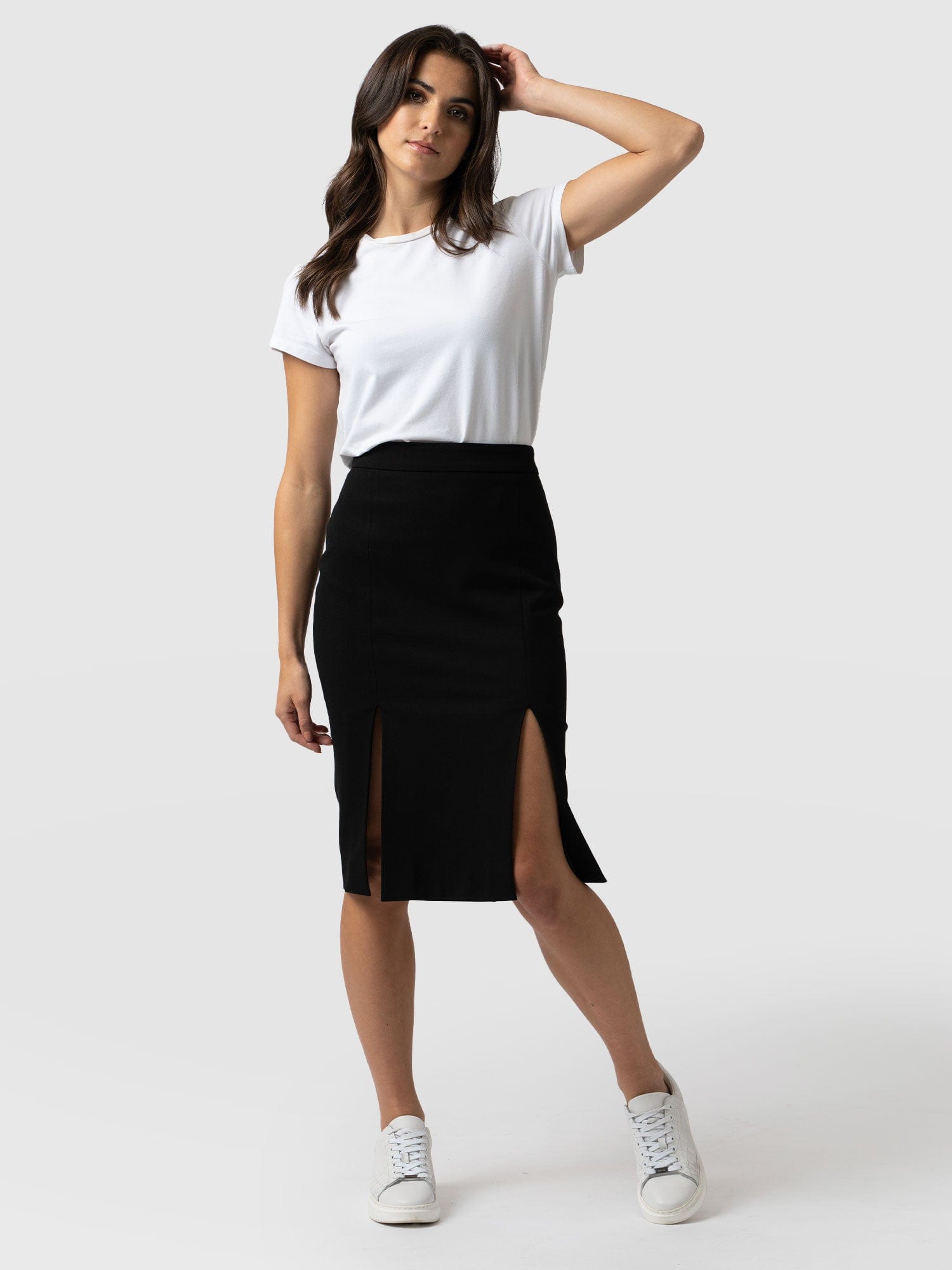 Womens black on sale pencil skirt uk