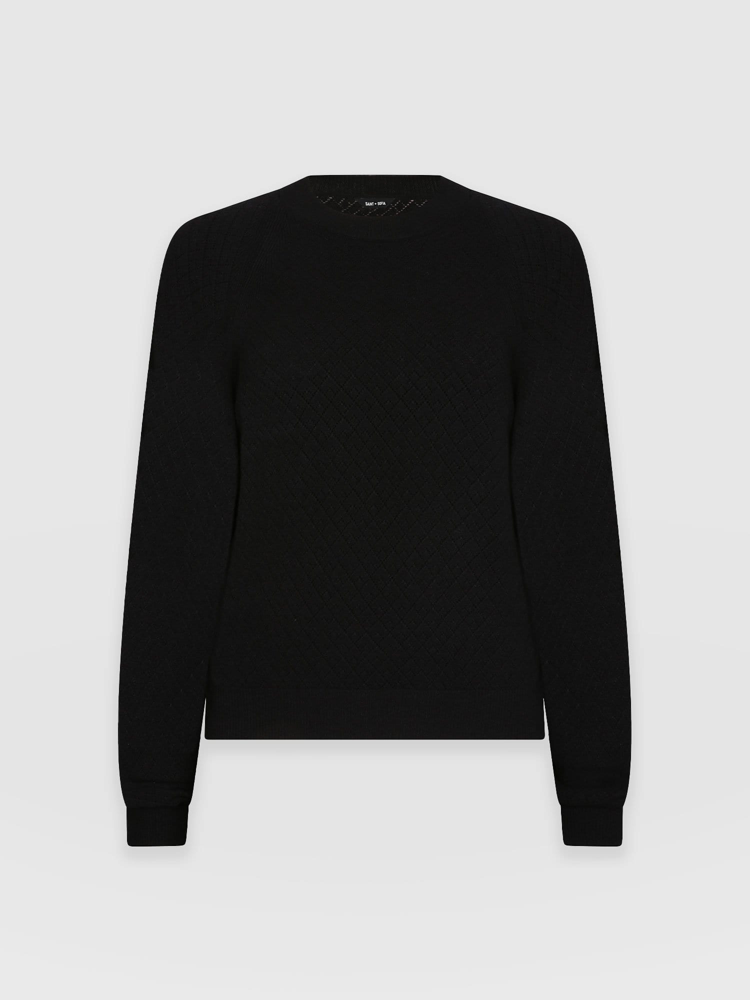 Diamond Knit sweater Black - Women's Sweaters | Saint + Sofia® USA – Saint + Sofia® Inc | Official