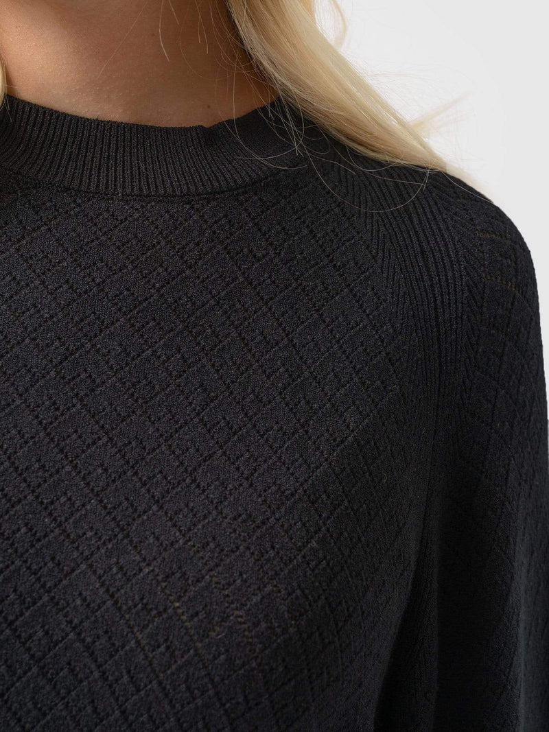 Diamond Knit sweater Black - Women's Sweaters | Saint + Sofia® USA