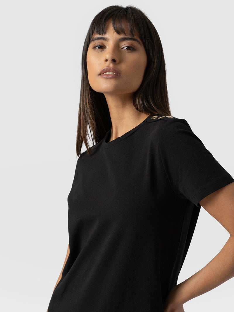 Easy T-Shirt Dress Black- Women's Dresses | Saint + Sofia® USA