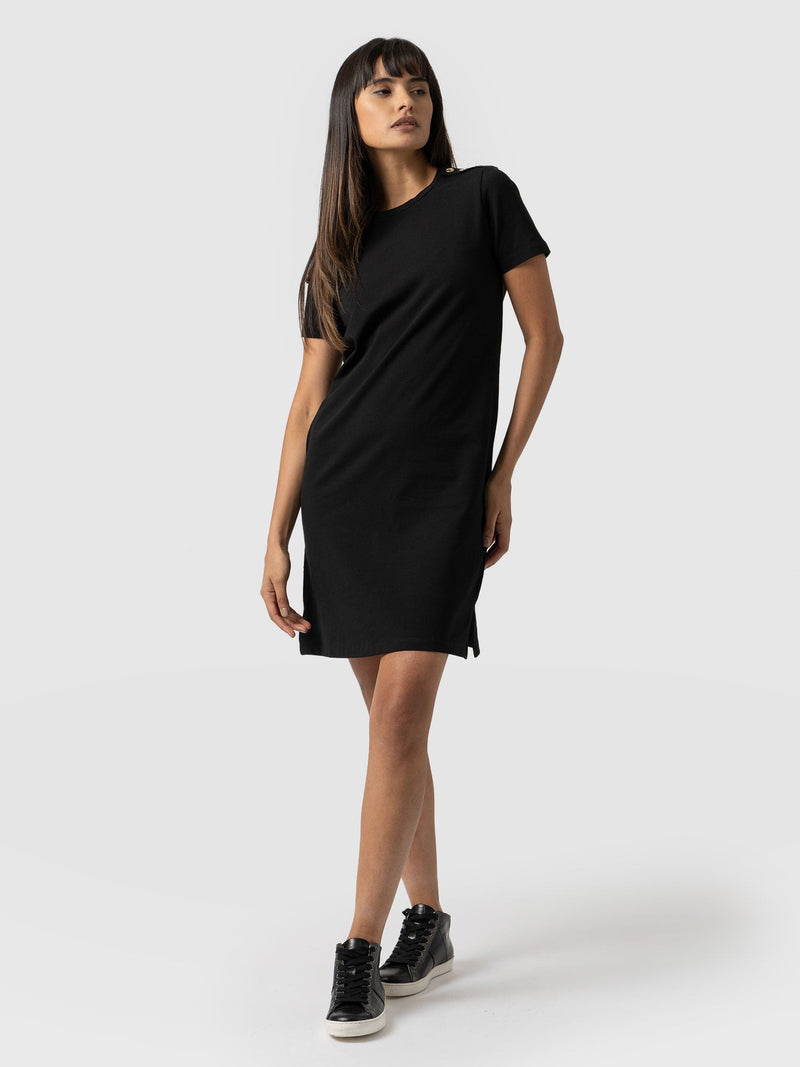Easy T-Shirt Dress Black- Women's Dresses | Saint + Sofia® USA