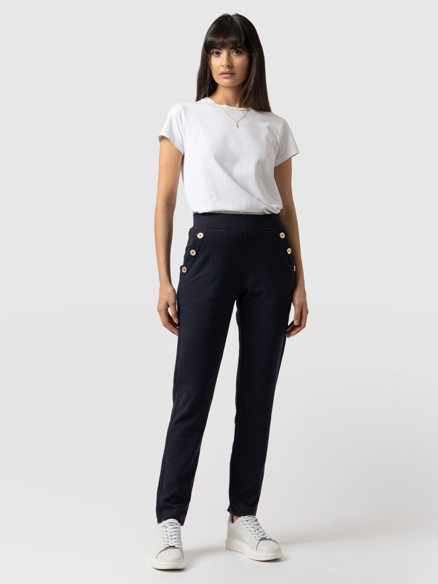 Finsbury Button Pant Navy - Women's Pants | Saint + Sofia® USA