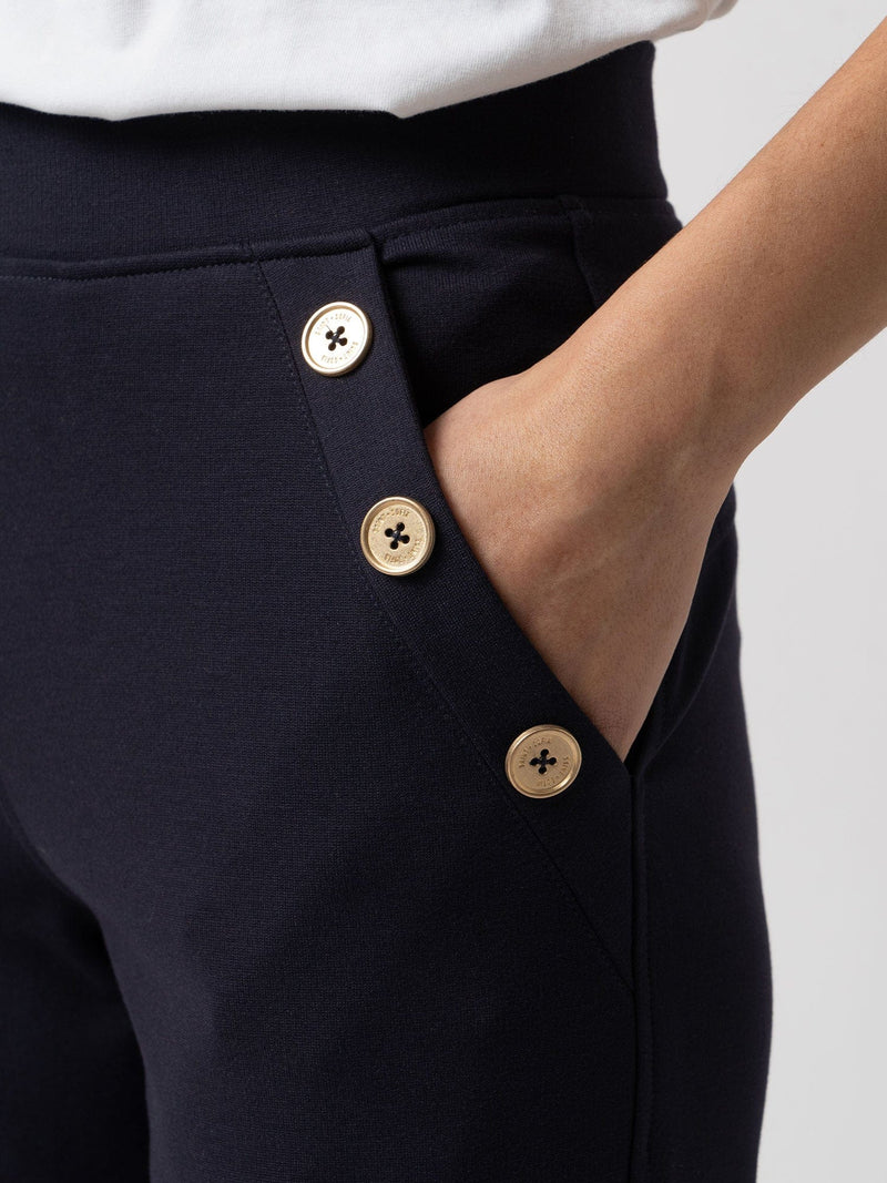 Finsbury Button Pant Navy - Women's Pants | Saint + Sofia® USA