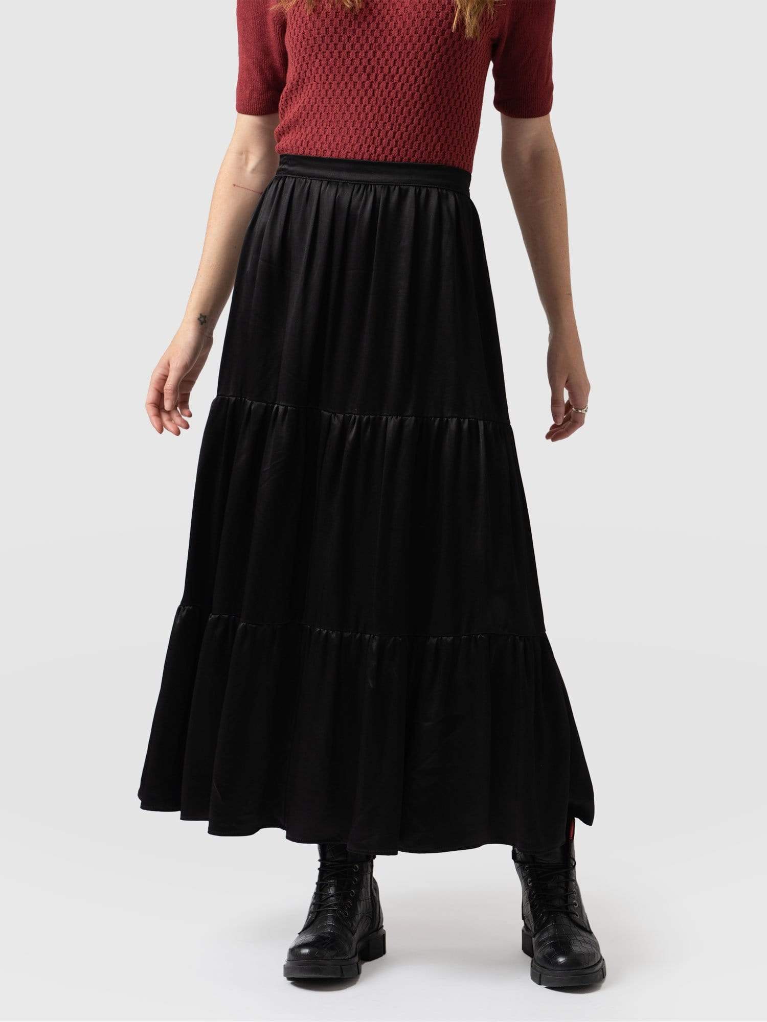 Greenwich Skirt Glossy Black - Women's Skirts | Saint + Sofia® USA