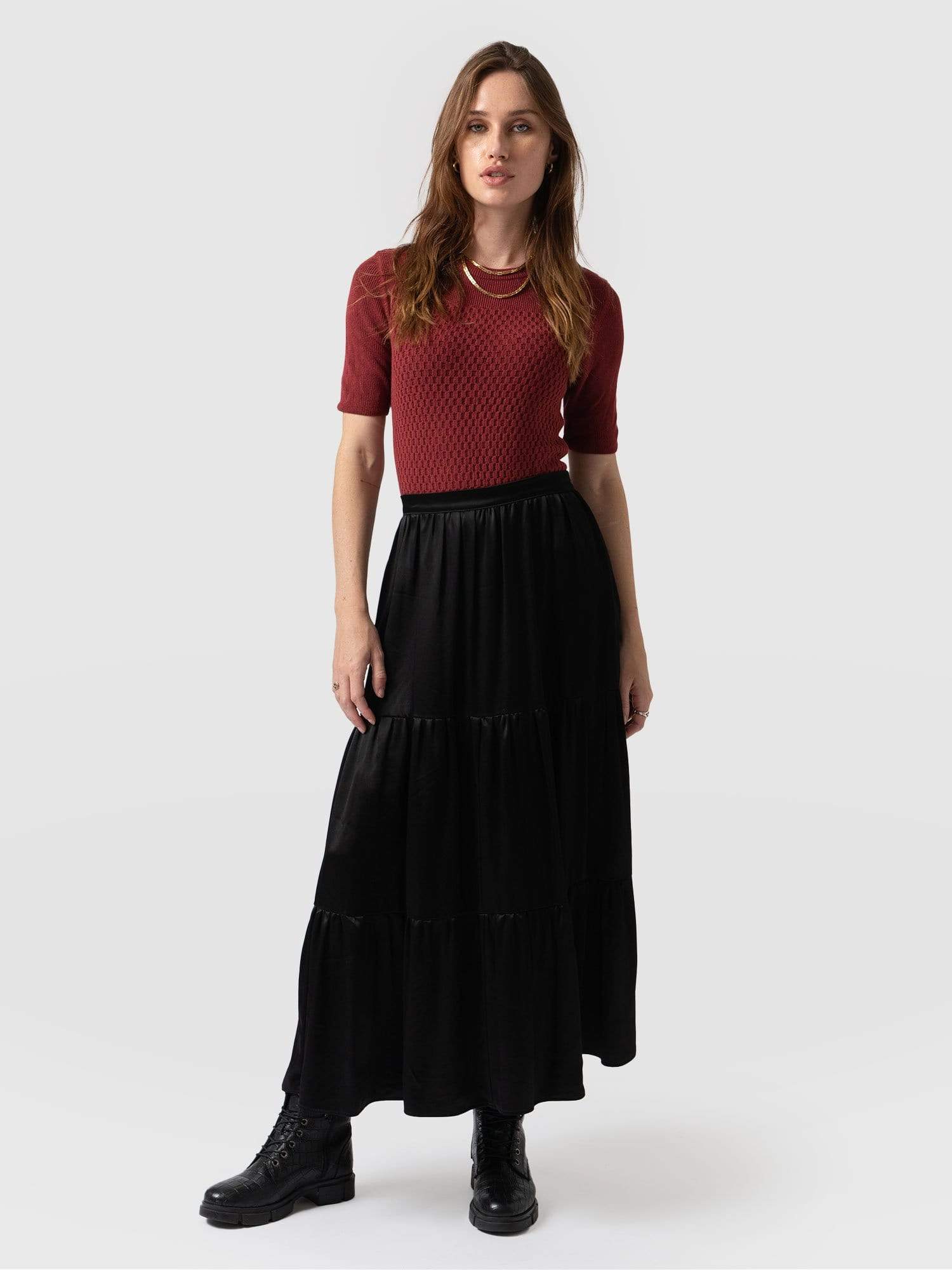 Greenwich Skirt Glossy Black - Women's Skirts | Saint + Sofia® USA