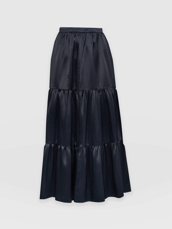 Greenwich Skirt Navy Viscose - Women's Skirts | Saint + Sofia® USA
