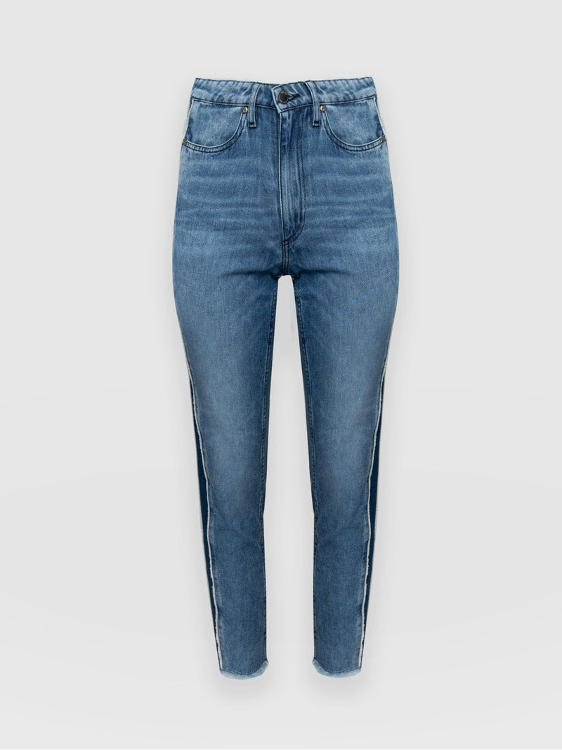 Hayley Side Panel Jean Mid Blue - Women's Jeans | Saint + Sofia® USA