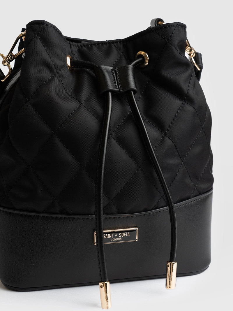 Henley Small Bucket Bag Black Nylon - Women's Bags | Saint + Sofia® US