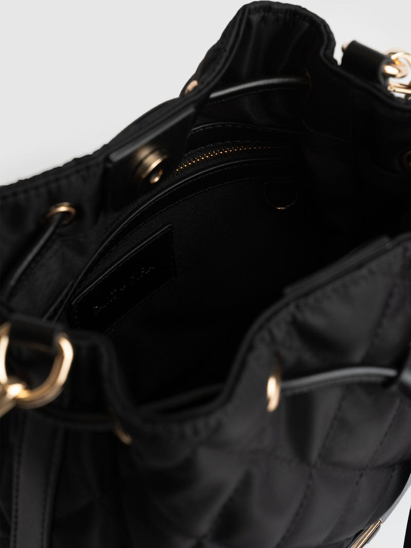 Henley Small Bucket Bag Black Nylon - Women's Bags | Saint + Sofia® US