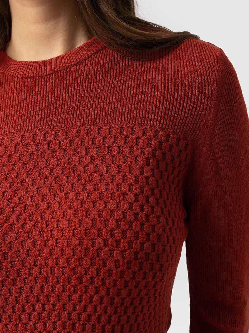 Honeycomb Rib sweater Orange - Women's Sweaters | Saint + Sofia® USA