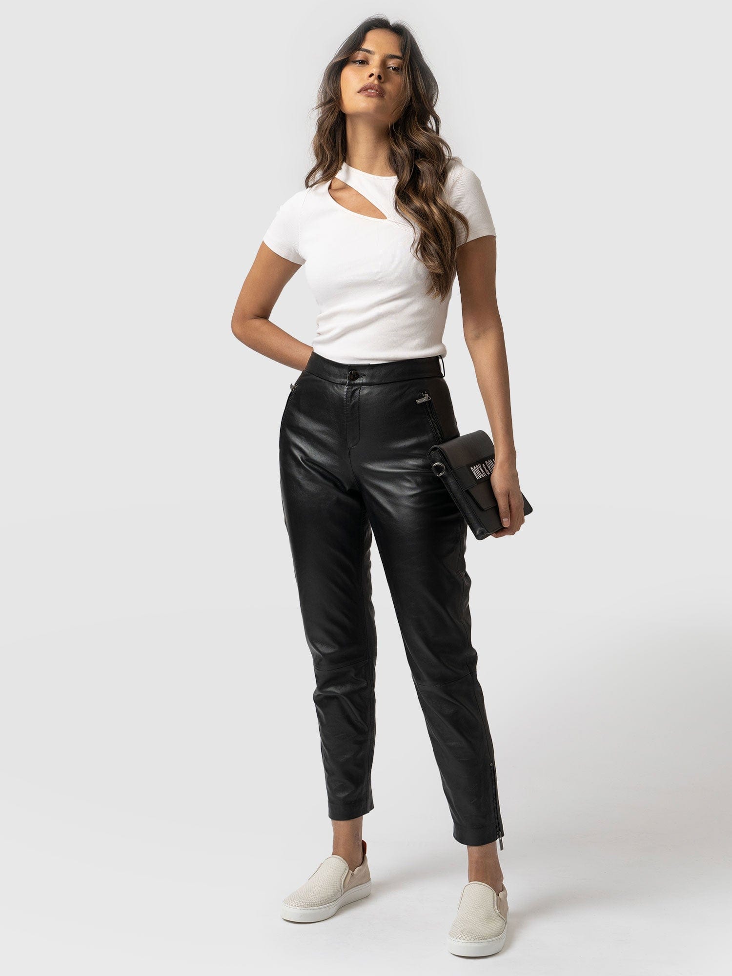 Women's Leather Joggers - Hillary - KC Leather Co.