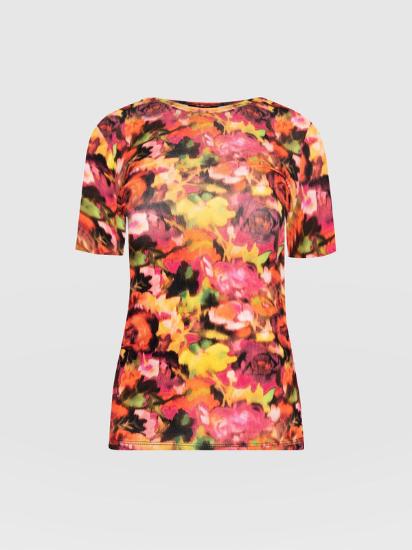 Jersey Short Sleeve Austen Crew Floral Haze - Women's T-Shirt | Saint + Sofia® USA