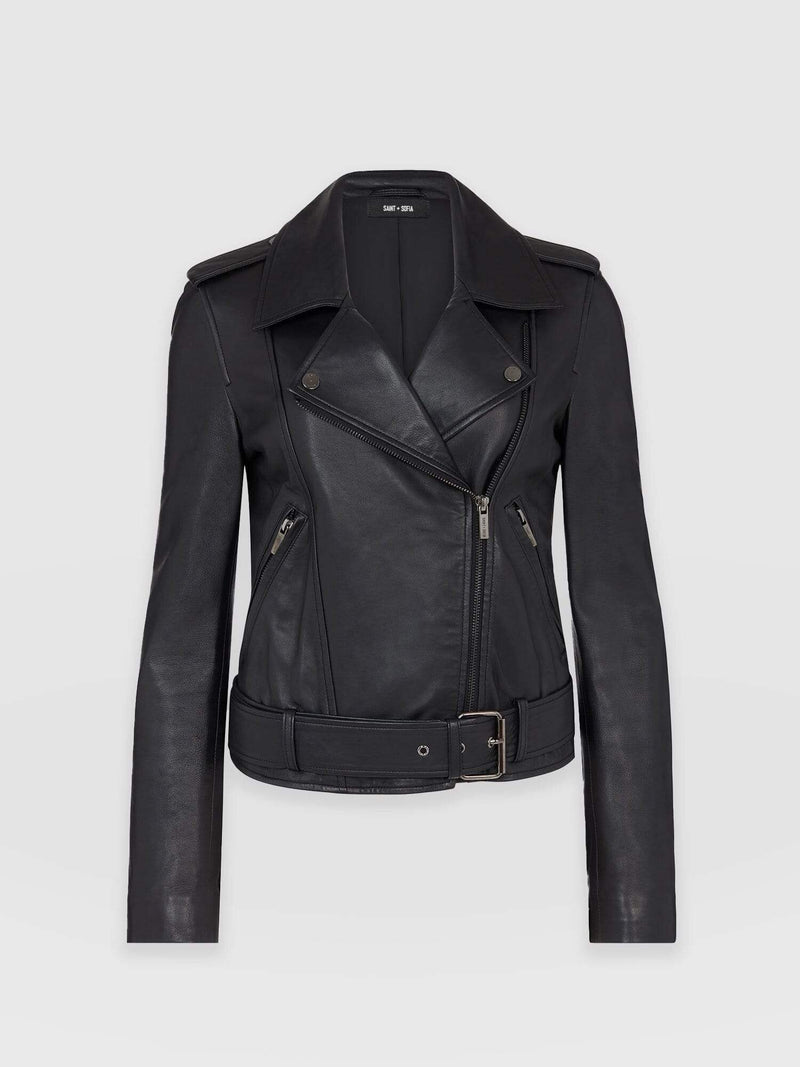 Luther Leather Jacket Black - Women's Leather Jacket | Saint + Sofia® USA