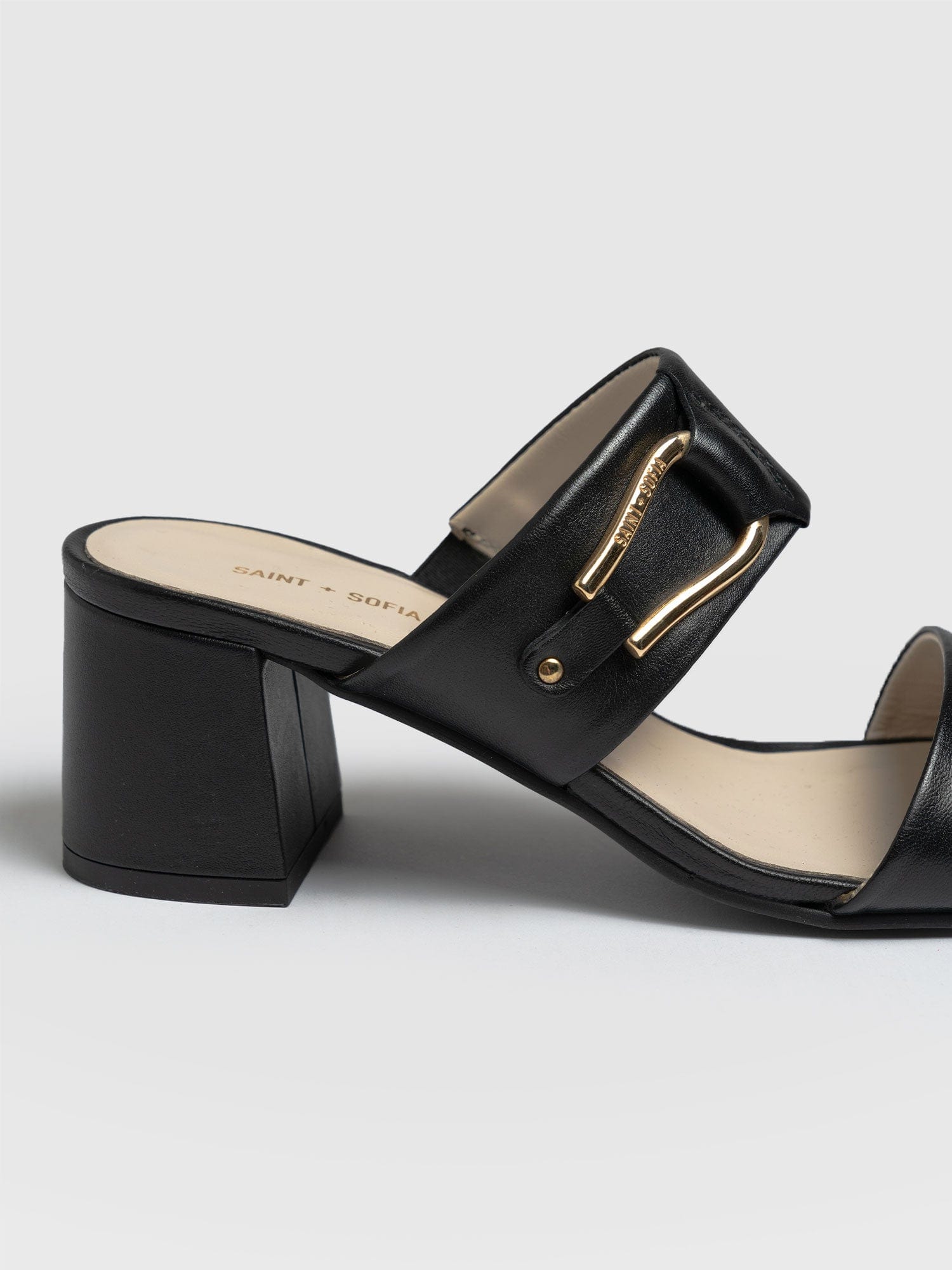 Black heeled shop mules uk