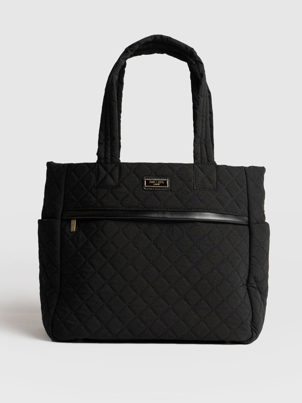 Marina Quilted Shopper Bag Black - Women's Bags | Saint + Sofia® USA