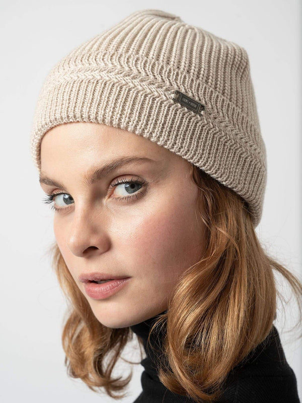 Merino Beanie Beige - Women's Beanies | Saint + Sofia® USA