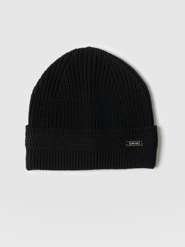 Merino Beanie Black - Women's Beanies | Saint + Sofia® USA