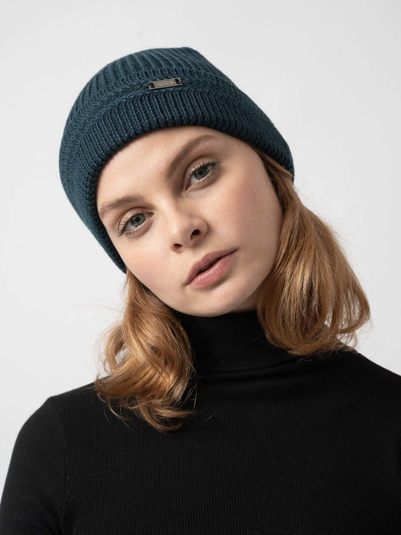 Merino Beanie Petrol - Women's Beanies | Saint + Sofia® USA