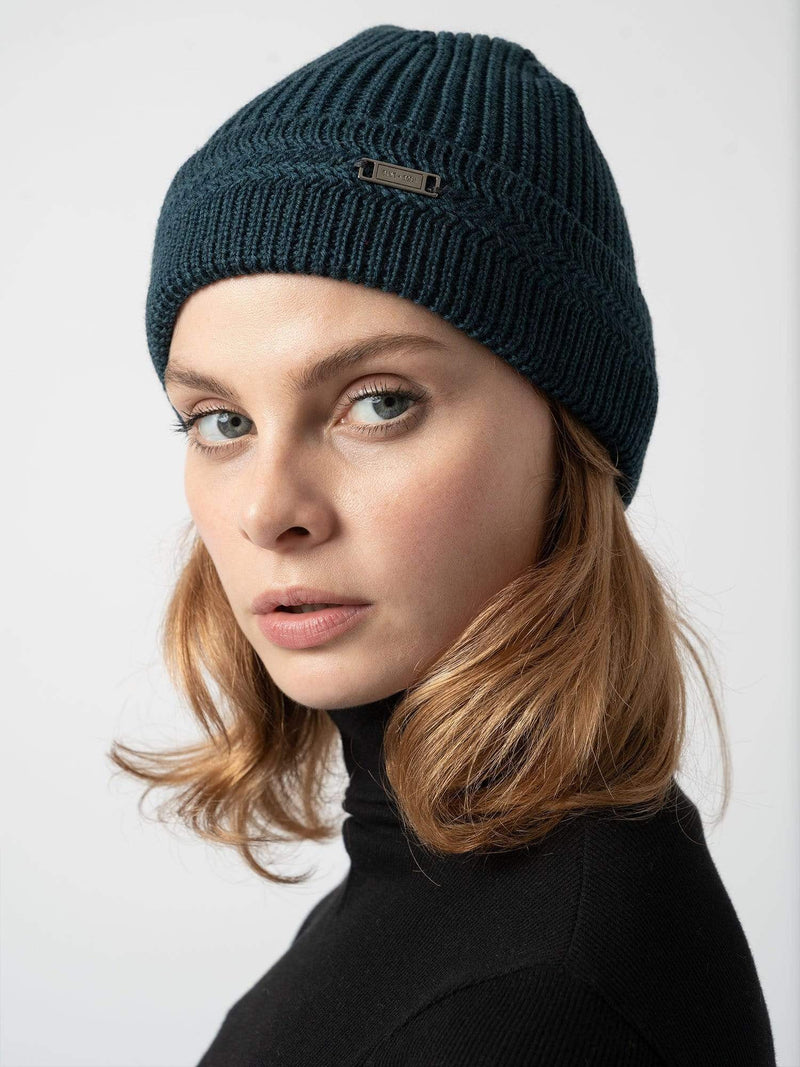 Merino Beanie Petrol - Women's Beanies | Saint + Sofia® USA