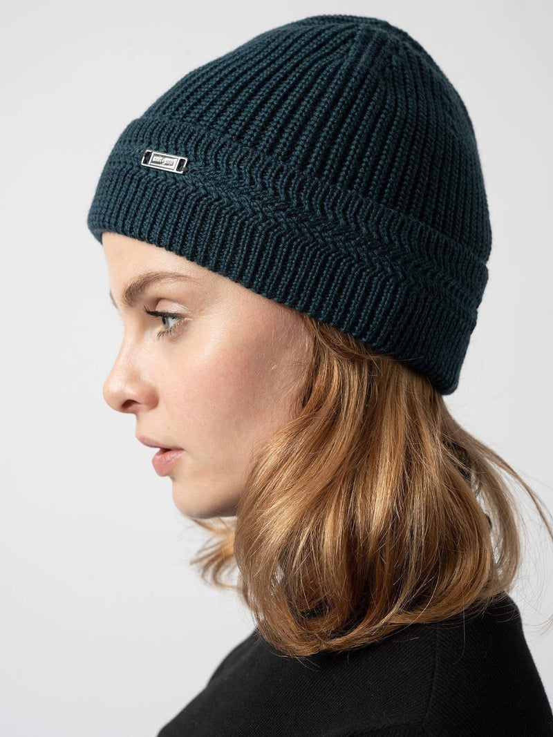 Merino Beanie Petrol - Women's Beanies | Saint + Sofia® USA