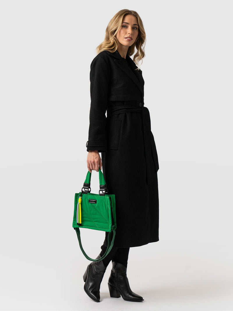 Shop GUESS Black Logo Katey Mini Satchel Bag for Women from