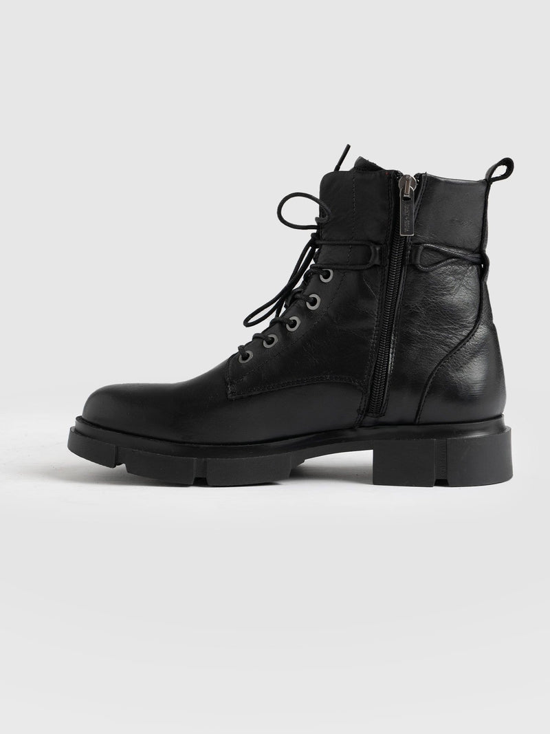 Lace Up Ankle Boots - Women's Leather Boots