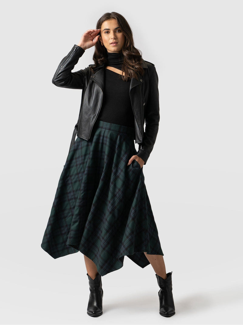 Noho Skirt Green Check - Women's Skirts | Saint + Sofia® UK