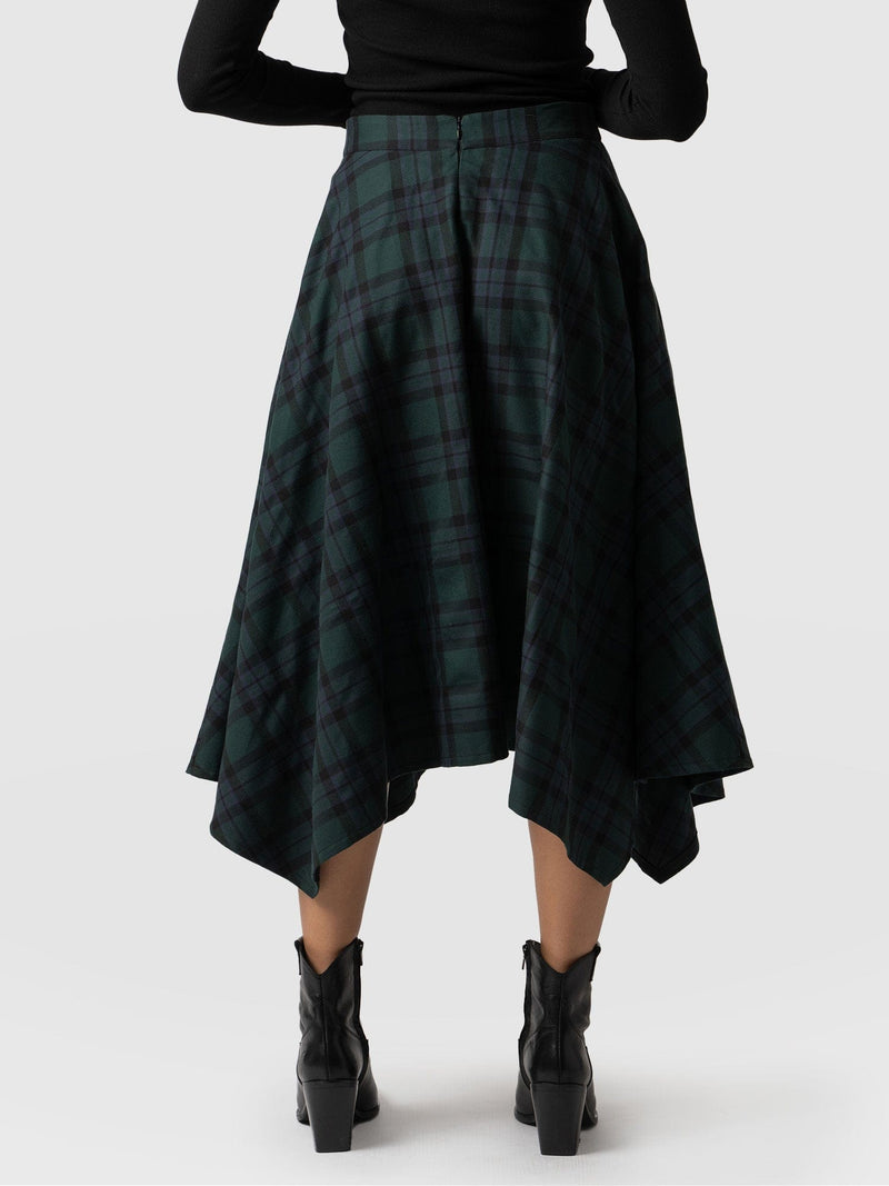 Noho Skirt Green Check - Women's Skirts | Saint + Sofia® UK