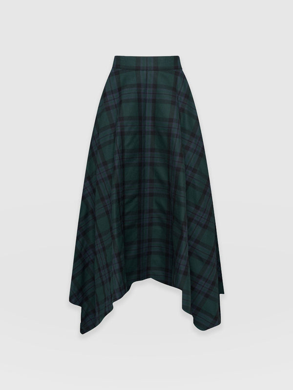 Noho Skirt Green Check - Women's Skirts | Saint + Sofia® UK
