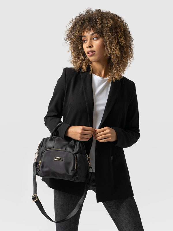 Nylon Noho Bag Black - Women's Leather Bags | Saint + Sofia® USA