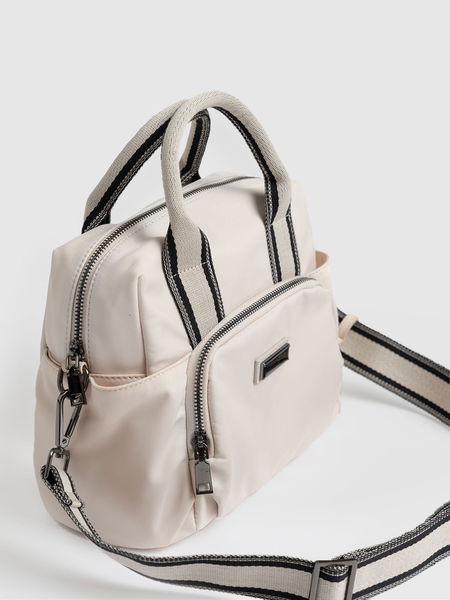 Nylon Noho Bag Cream - Women's Leather Bags | Saint + Sofia® USA