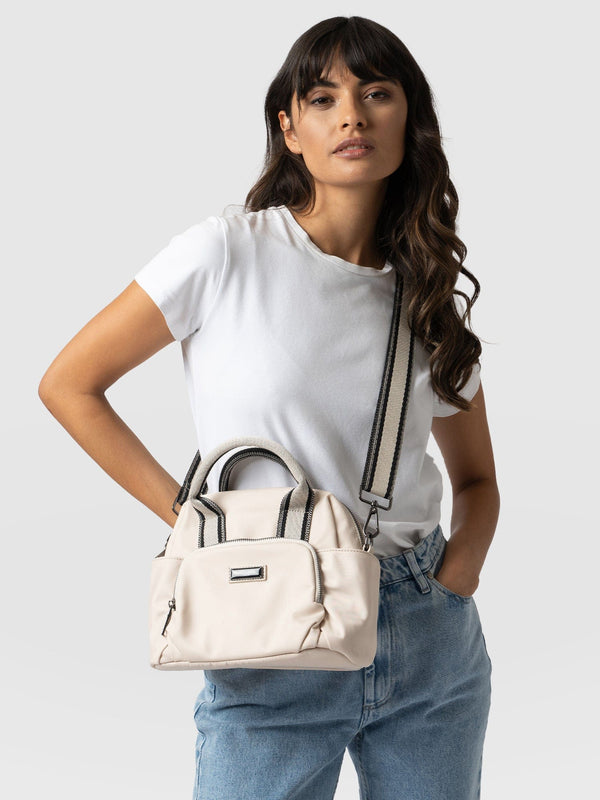 Nylon Noho Bag Cream - Women's Leather Bags | Saint + Sofia® USA