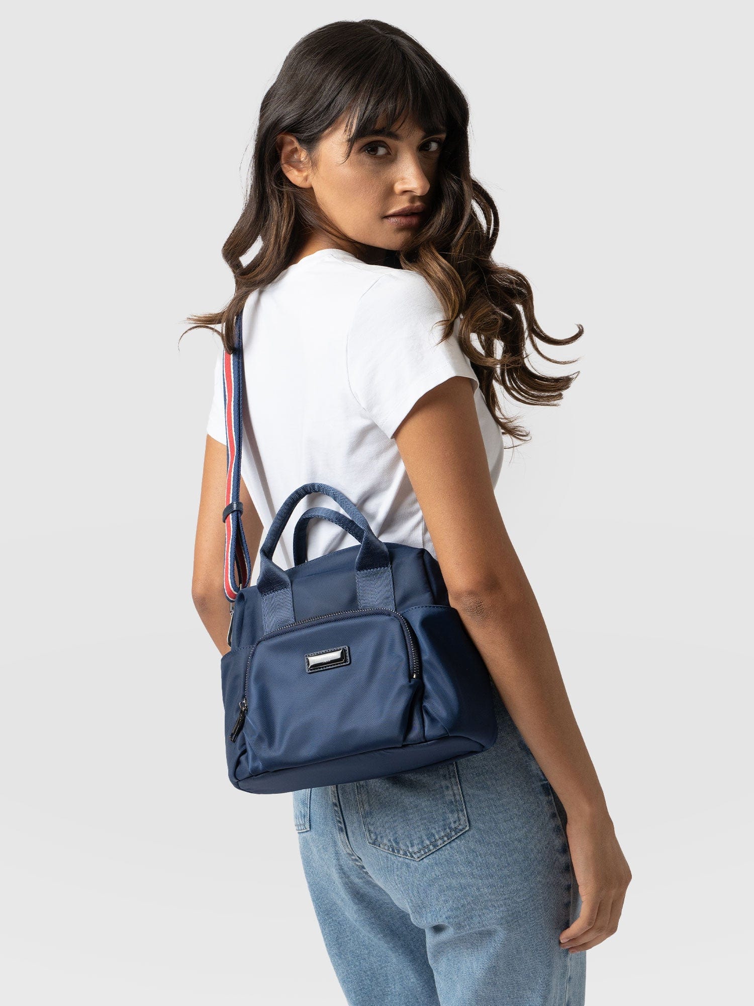Nylon Noho Bag Navy - Women's Leather Bags | Saint + Sofia® USA