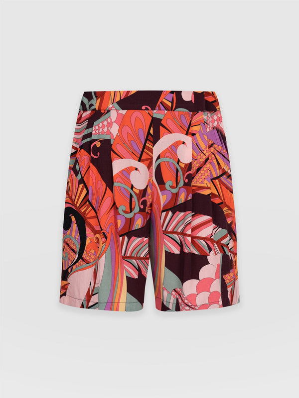 Octavia Short Red Palm - Women's Shorts | Saint + Sofia® UK
