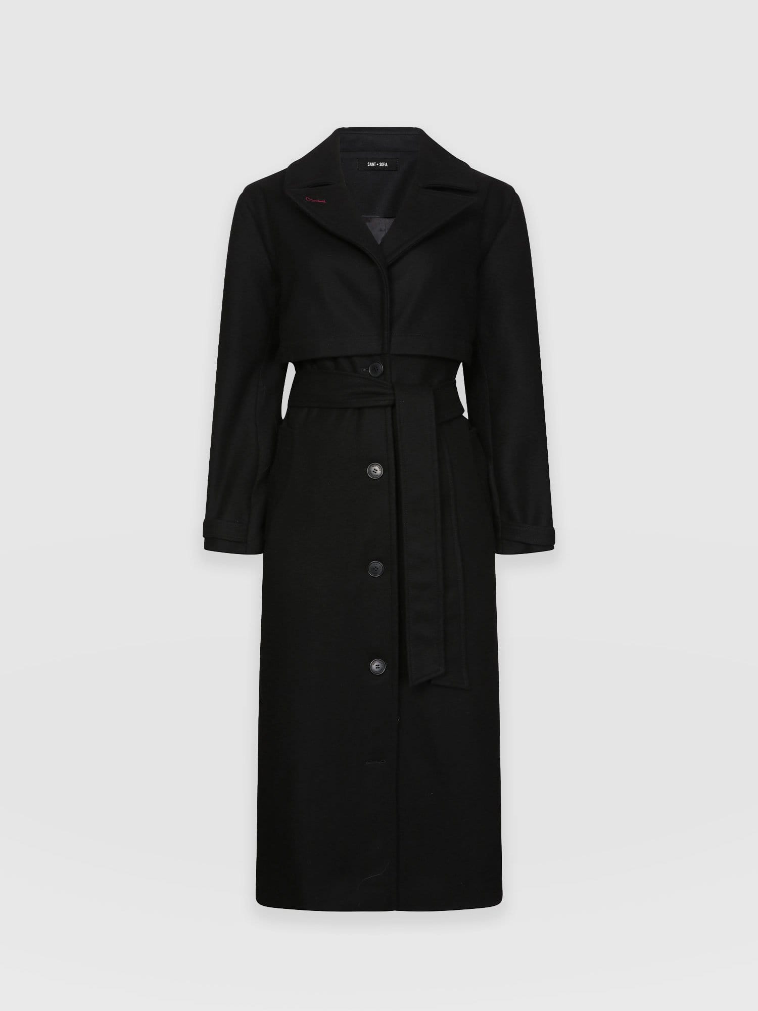 Odette Coat Black - Women's Wool Coats | Saint + Sofia® USA