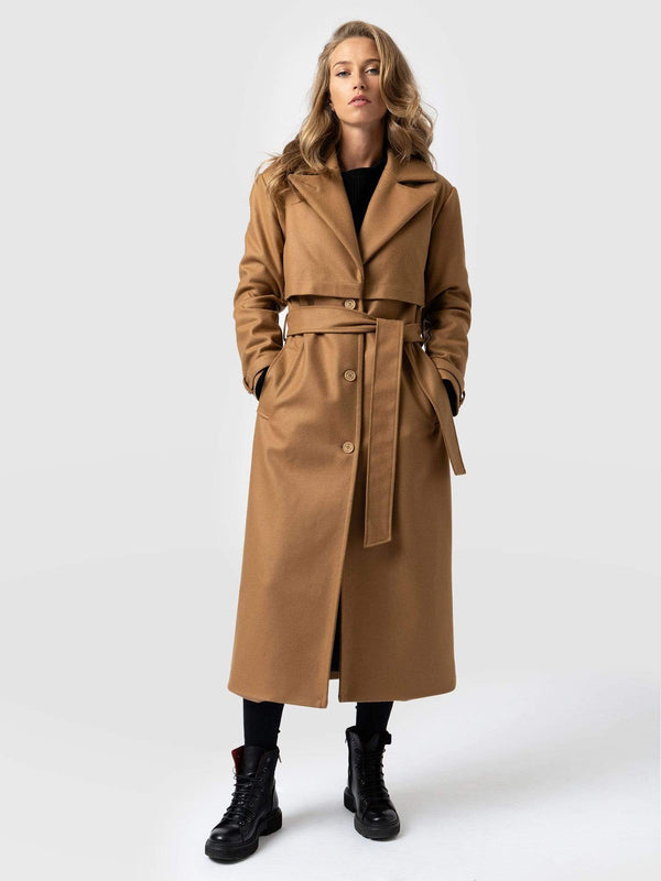 Odette Coat Camel - Women's Wool Coats | Saint + Sofia® USA