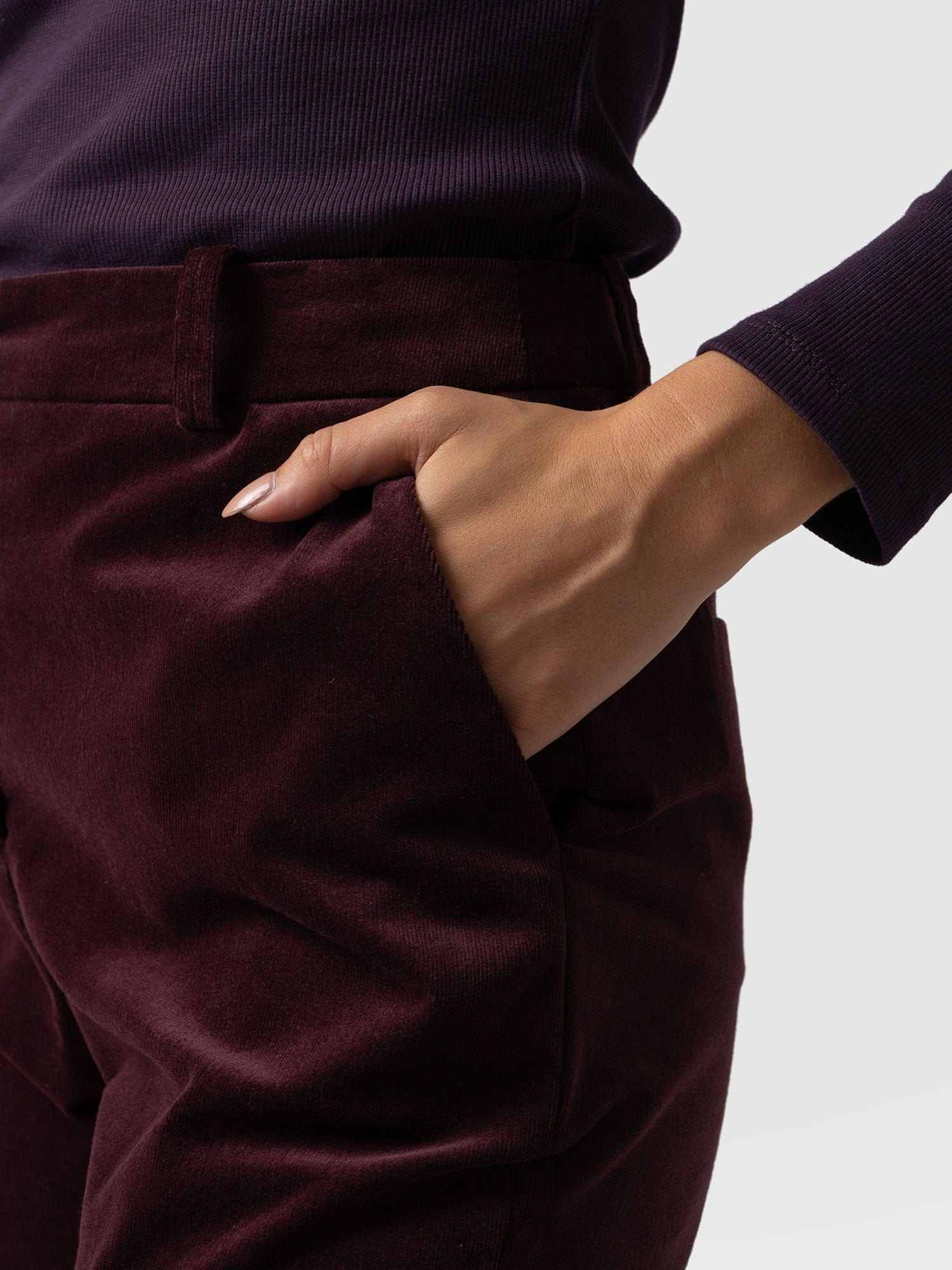 Palmer Pant Plum Corduroy - Women's Trousers | Saint + Sofia® UK