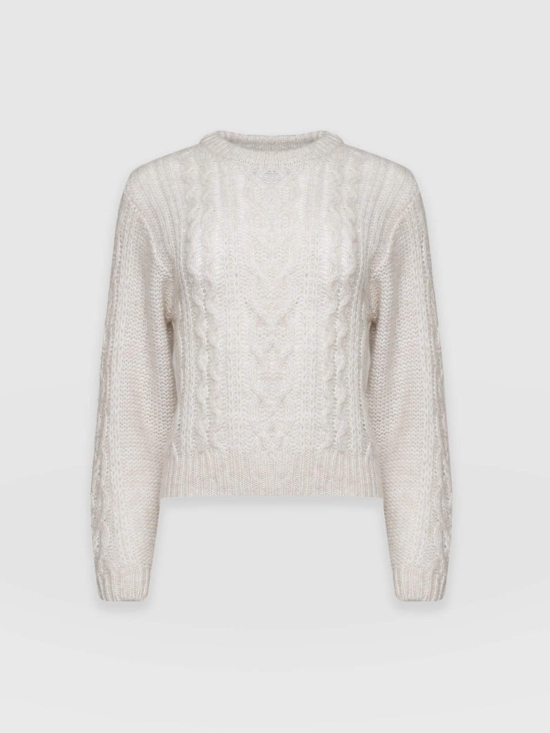 Penny Cable Sweater Oatmeal - Women's Sweaters | Saint + Sofia® USA