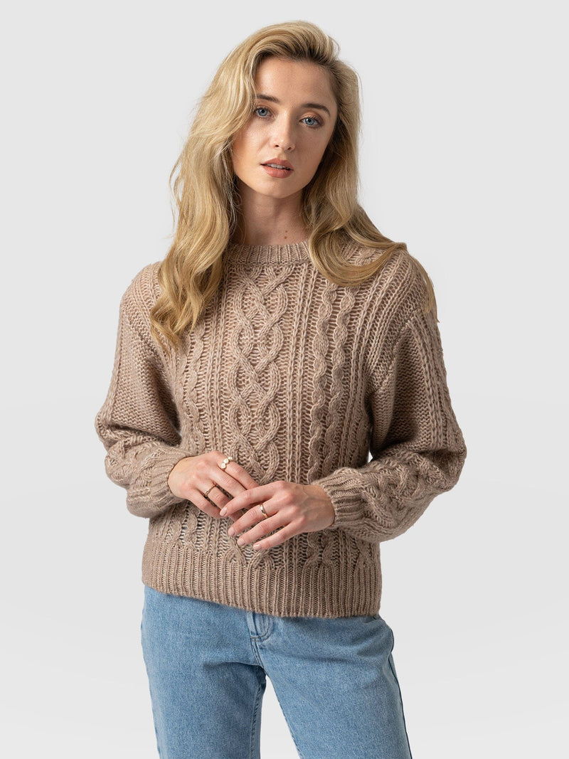 Penny Cable Sweater - Beige