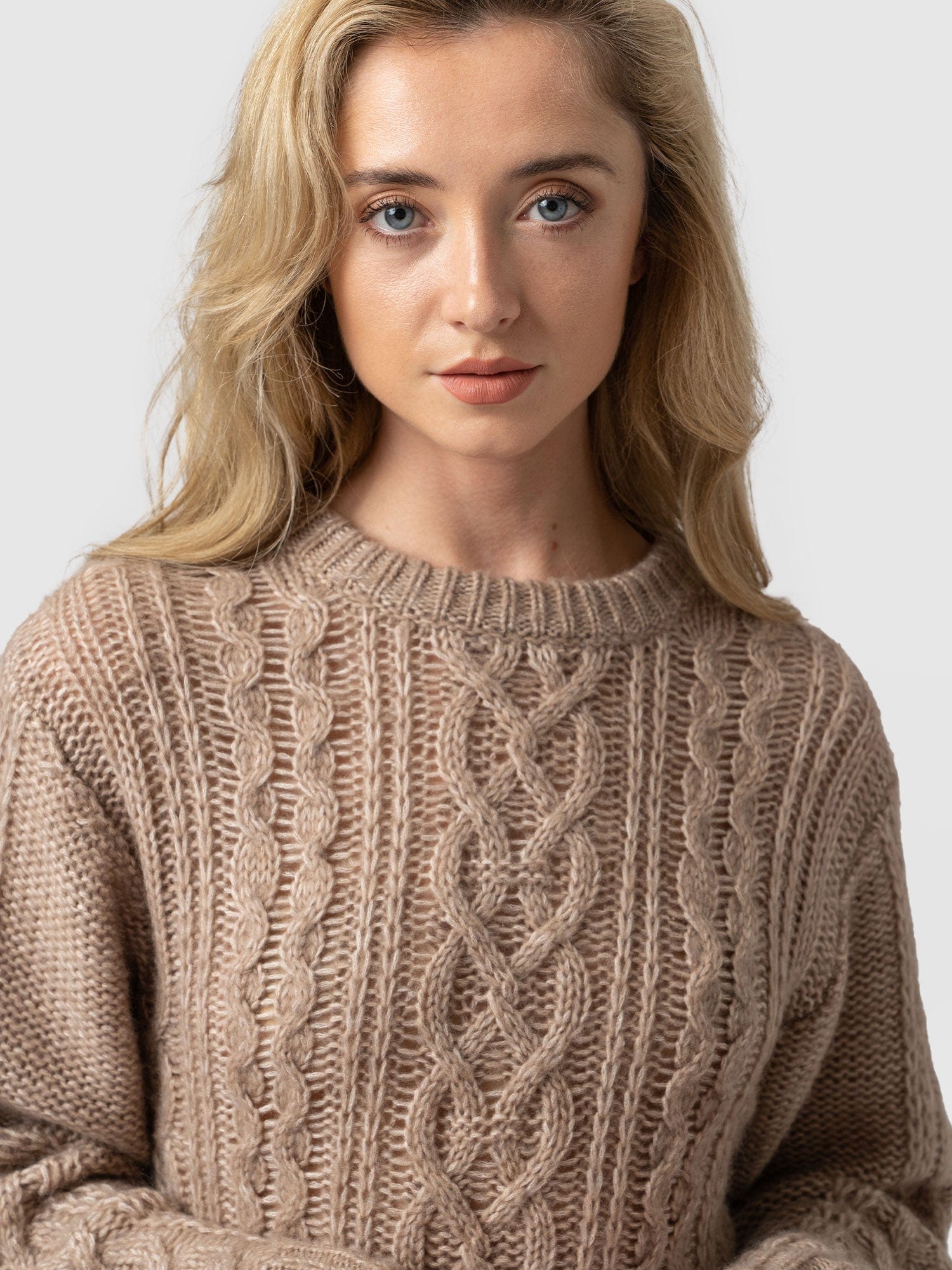 Beige cable hotsell knit sweater