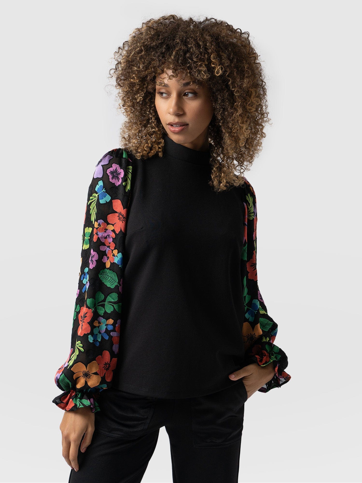 Penny Puff Sleeve Long Sleeve Pop Floral - Women's Tops | Saint + Sofia® USA