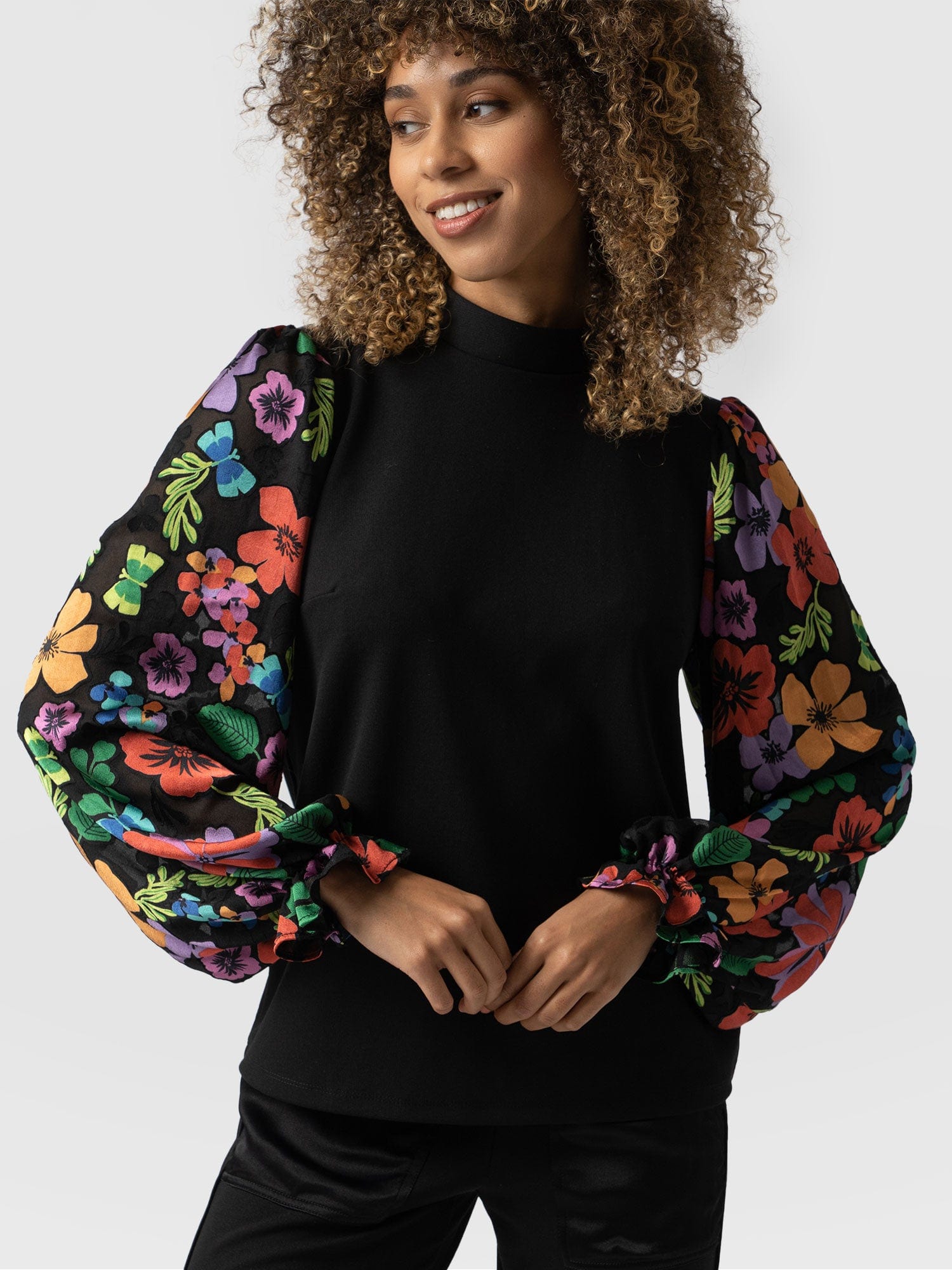 Penny Puff Sleeve Long Sleeve Pop Floral - Women's Tops | Saint + Sofia® USA