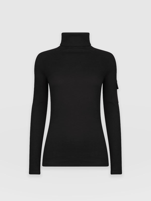 Pocket Turtle Neck Black - Women's Sweaters | Saint + Sofia® USA