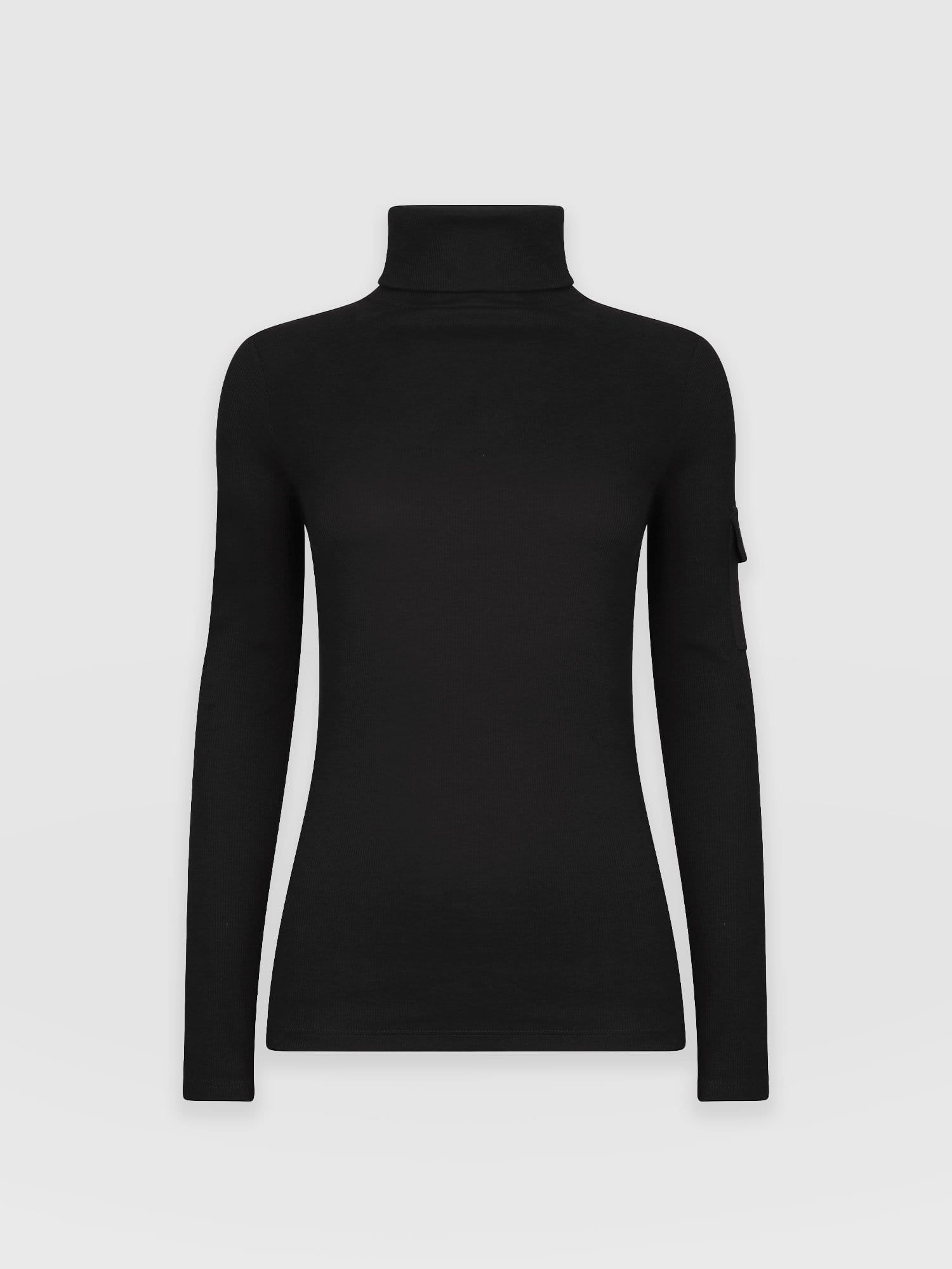 Pocket Turtle Neck Black - Women's Sweaters | Saint + Sofia® USA