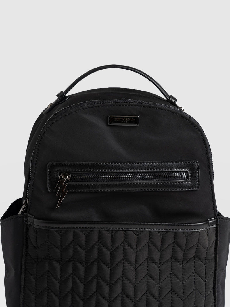 Quilted Nylon Backpack Black - Women's Backpacks | Saint + Sofia® UK