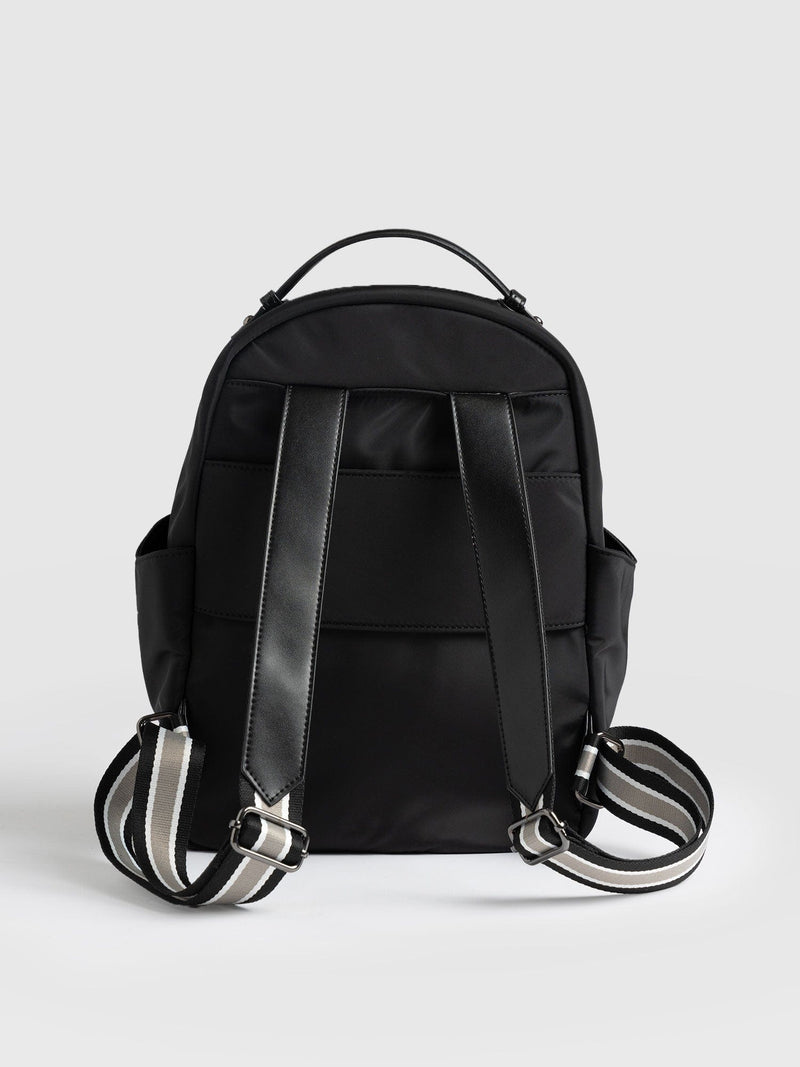 Quilted Nylon Backpack Black - Women's Backpacks | Saint + Sofia® UK