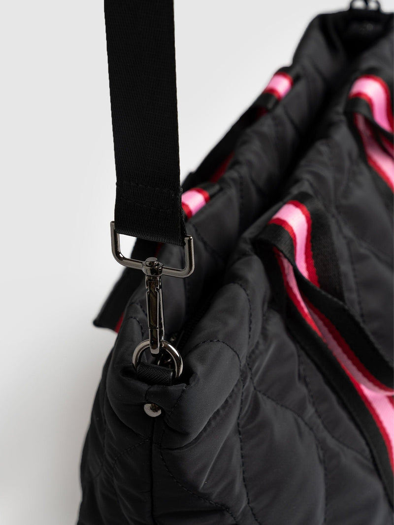 Quilted Shoulder Tote Bag Large Capacity Black