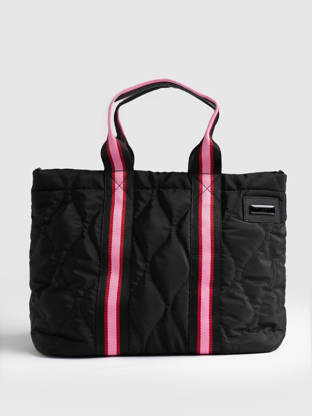 Quilted Tote Bag Black/Pink - Women's Tote Bags