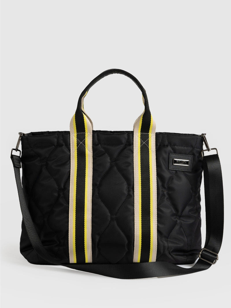 Quilted Tote Bag Black - Women's Tote Bags