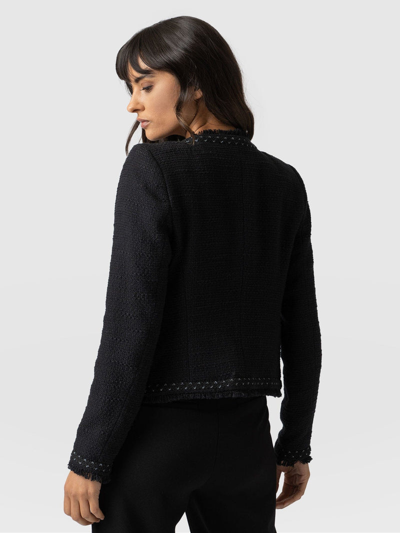 Rayner Jacket Black Bouclé - Women's Jackets | Saint + Sofia® USA
